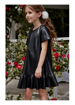 MiliLook черное кожаное школьное платье Веста